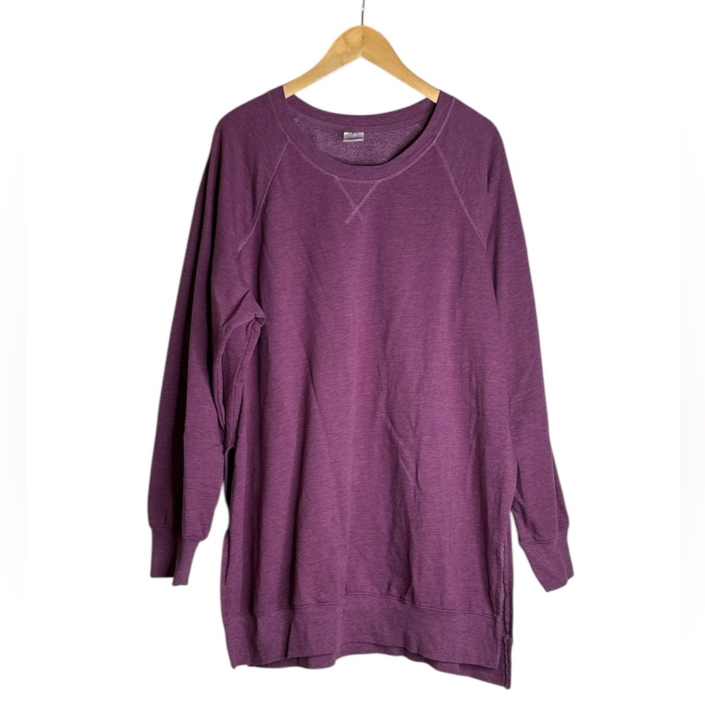 Long Sweatshirt XXL Plum Side Slit Tunic Jockey